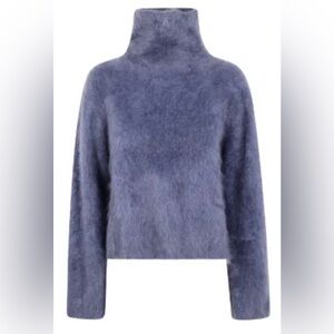 Victoria ~ Elegant Black fuzzy turtleneck Sweater M